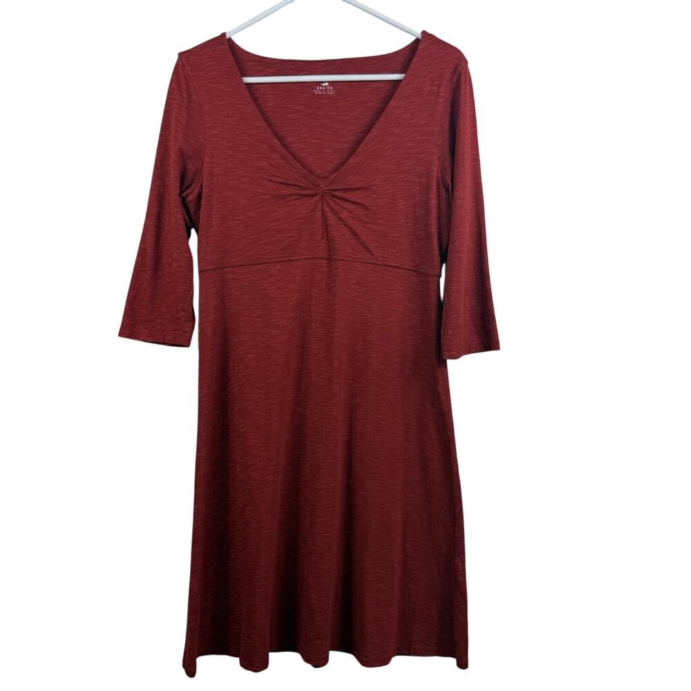 Horny Toad Women's Midi Dress in Deep Wine Red